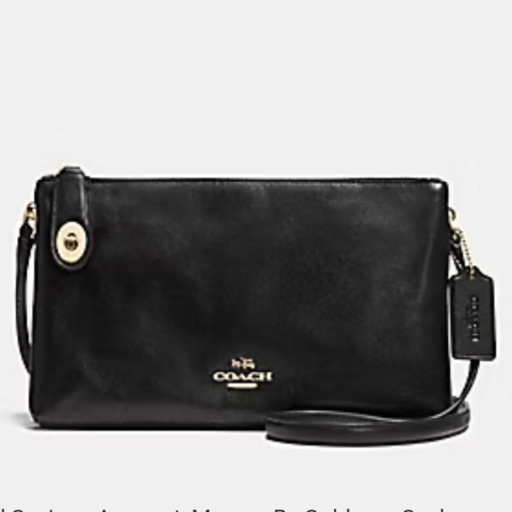 Coach Crosby Crossbody Bag Double Zip Black Calf Leather NWT